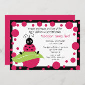 Invitation à l'anniversaire de Ladybug (Devant / Derrière)