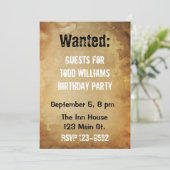 Invitation à l'anniversaire de l'affiche Recherché (Debout devant)