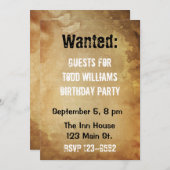 Invitation à l'anniversaire de l'affiche Recherché (Devant / Derrière)