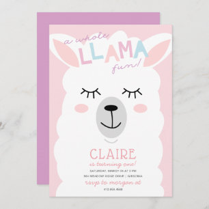 Invitation à l'anniversaire de l'Alpace Llama