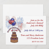 Invitation à l'anniversaire de l'Amérique le 4 jui (Devant / Derrière)