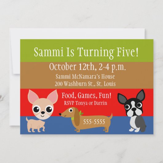 Invitation à l'anniversaire de l'animal (Dos)