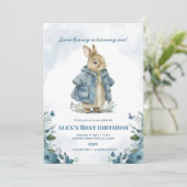 Invitation à l'anniversaire de lapin, un lapin.... (Debout devant)