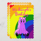 Invitation à l'anniversaire de l'arc-en-ciel Cute  (Devant / Derrière)