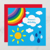 Invitation à l'anniversaire de l'arc-en-ciel perso (Devant / Derrière)