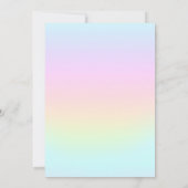 Invitation à l'anniversaire de l'arc-en-ciel rose (Dos)