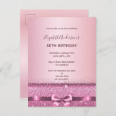 Invitation à l'anniversaire de l'arc rose violet (Devant / Derrière)