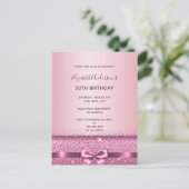 Invitation à l'anniversaire de l'arc rose violet (Debout devant)