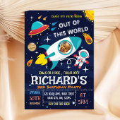 Invitation à l'anniversaire de l'astronaute avec p