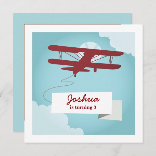 Invitation à l'anniversaire de l'avion (Devant / Derrière)