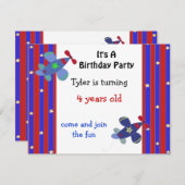 Invitation à l'anniversaire de l'avion mignon (Devant / Derrière)