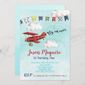 Invitation à l'anniversaire de l'avion pour le 1er (Devant / Derrière)