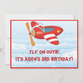 Invitation à l'anniversaire de l'avion rouge (Dos)