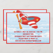 Invitation à l'anniversaire de l'avion rouge (Devant / Derrière)