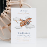 Invitation à l'anniversaire de l'avion vintage | A<br><div class="desc">Invitation Anniversaire de l'avion vintage Prêt à être personnalisé par vous!</div>