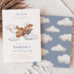 Invitation à l'anniversaire de l'avion vintage | A<br><div class="desc">Invitation Anniversaire de l'avion vintage Prêt à être personnalisé par vous!</div>