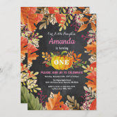 Invitation à l'anniversaire de l'Citrouille d'auto (Devant / Derrière)