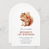 Invitation à l'anniversaire de l'écureuil (Devant / Derrière)