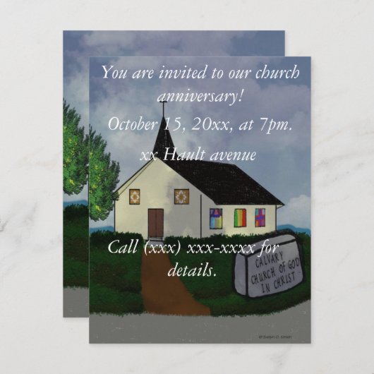 Invitation à l'anniversaire de l'Église (Devant / Derrière)