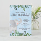 Invitation à l'anniversaire de l'éléphant (Debout devant)
