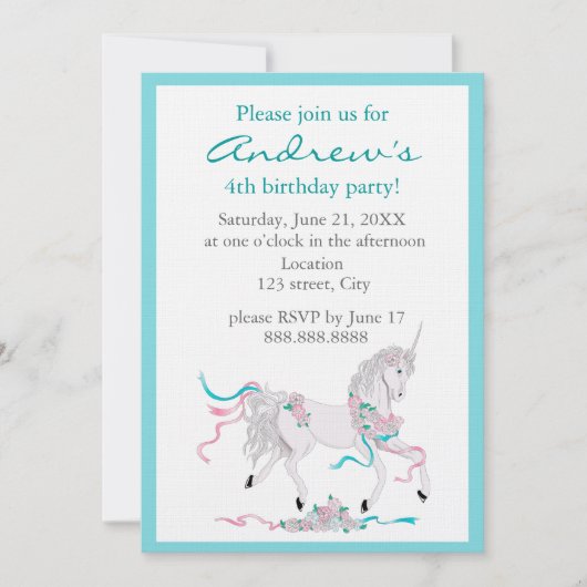 Invitation à l'anniversaire de l'enfant (Devant)