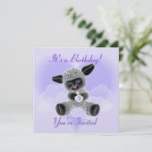 Invitation à l'anniversaire de l'enfant agneau et  (Debout devant)