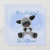 Invitation à l'anniversaire de l'enfant agneau et (Devant / Derrière)