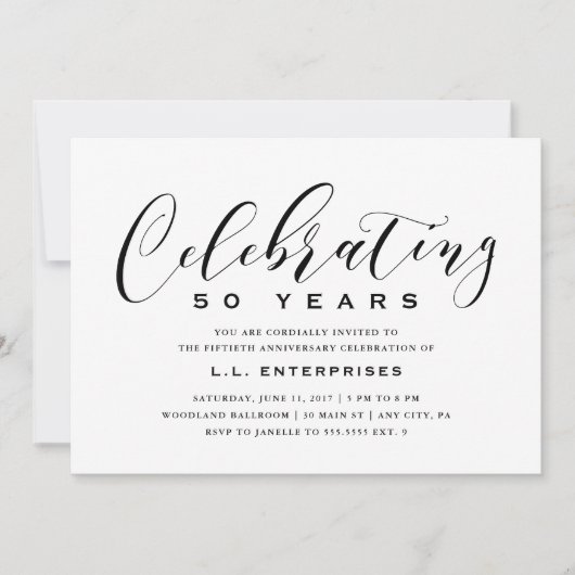 Invitation à l'anniversaire de l'entreprise (Devant)