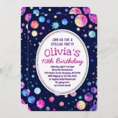 Invitation à l'anniversaire de l'espace pour les s (Devant / Derrière)