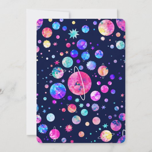 Invitation à l'anniversaire de l'espace pour les s (Dos)