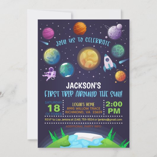 Invitation à l'anniversaire de l'espace - Premier  (Devant)