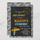 Invitation à l'anniversaire de l'étiquette laser D (Devant / Derrière)