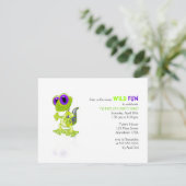 Invitation à l'anniversaire de Lime Green Gecko (Debout devant)