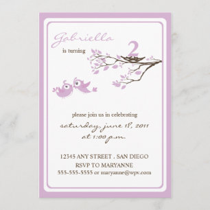 Invitation à l'anniversaire de Little Birdies Lave
