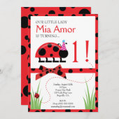 Invitation à l'anniversaire de Little Lady Bug (Devant / Derrière)