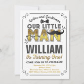 Invitation à l'anniversaire de Little Man Mustache (Devant)