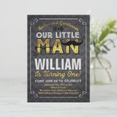 Invitation à l'anniversaire de Little Man Mustache (Debout devant)