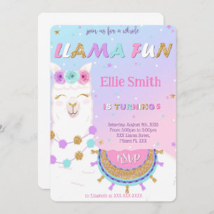 Invitation à l'anniversaire de Llama