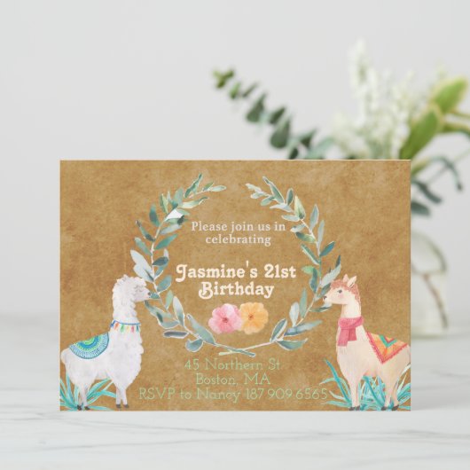 Invitation à l'anniversaire de Llama (Debout devant)