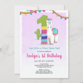 Invitation à l'anniversaire de Llama - 1er anniver (Devant)