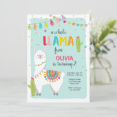 Invitation à l'anniversaire de Llama Fun (Debout devant)
