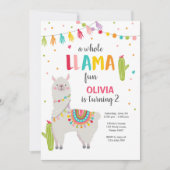 Invitation à l'anniversaire de Llama Fun (Devant)