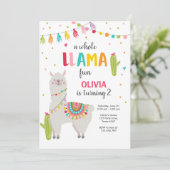 Invitation à l'anniversaire de Llama Fun (Debout devant)