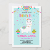 Invitation à l'anniversaire de Llama Fun Party (Devant)