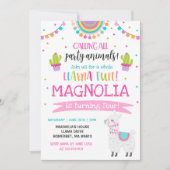 Invitation à l'anniversaire de Llama Fun Party (Devant)