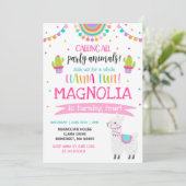 Invitation à l'anniversaire de Llama Fun Party (Debout devant)