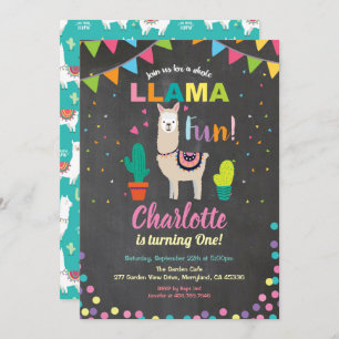 Invitation à l'anniversaire de Llama. première ann