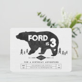 Invitation à l'anniversaire de l'ours Boho (Debout devant)