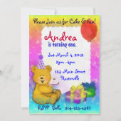 Invitation à l'anniversaire de l'Ours de Teddy (Devant)