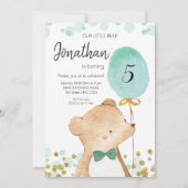 Invitation à l'anniversaire de l'ours et du ballon (Devant)